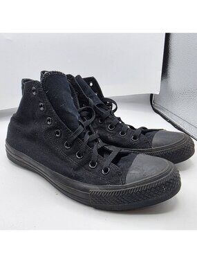 Converse Mens Size 11 Triple Black High Top Shoes Skateboarding Casual Sports